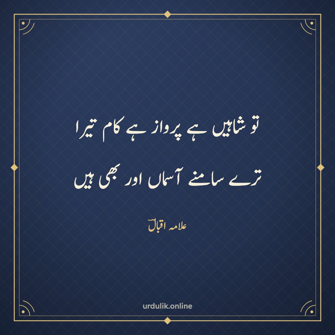 تو شاہیں ہے پرواز ہے کام تیرا / ترے سامنے آسماں اور بھی ہیں — علامہ اقبالؔ
